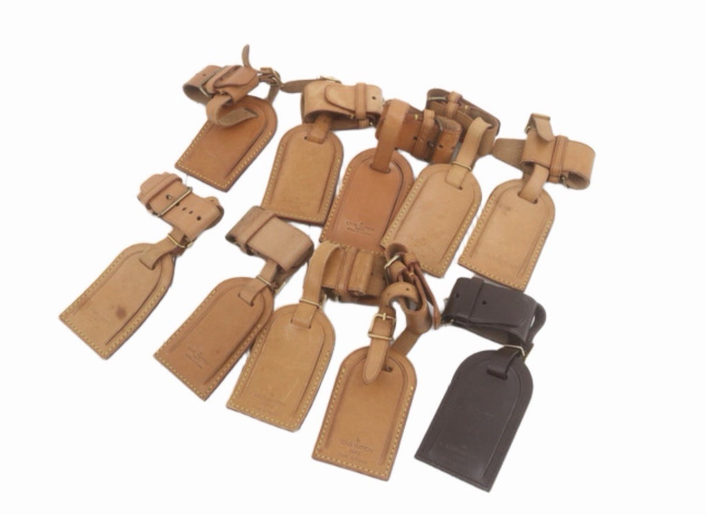 Authentic Louis Vuitton Leather Luggage Tag -ONE PIECE
