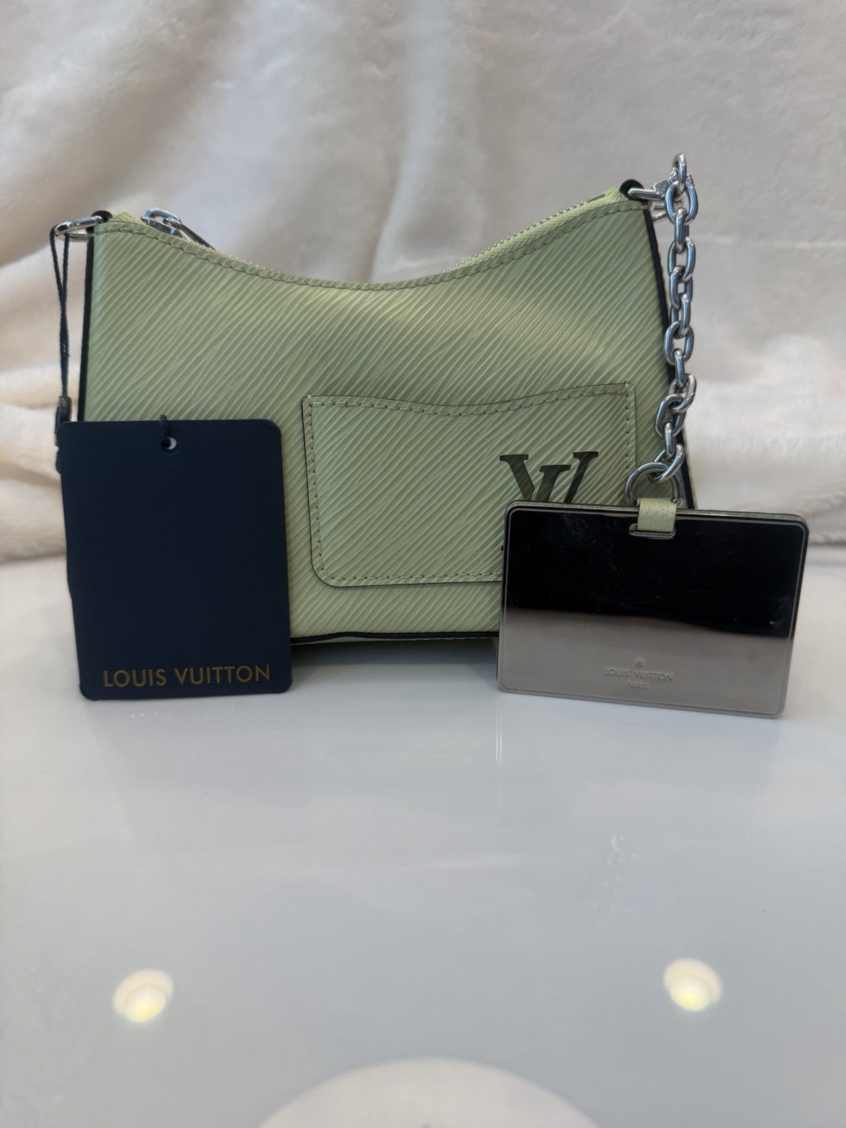 Louis Vuitton Marellini Leather Shoulder Bag - Lime Green