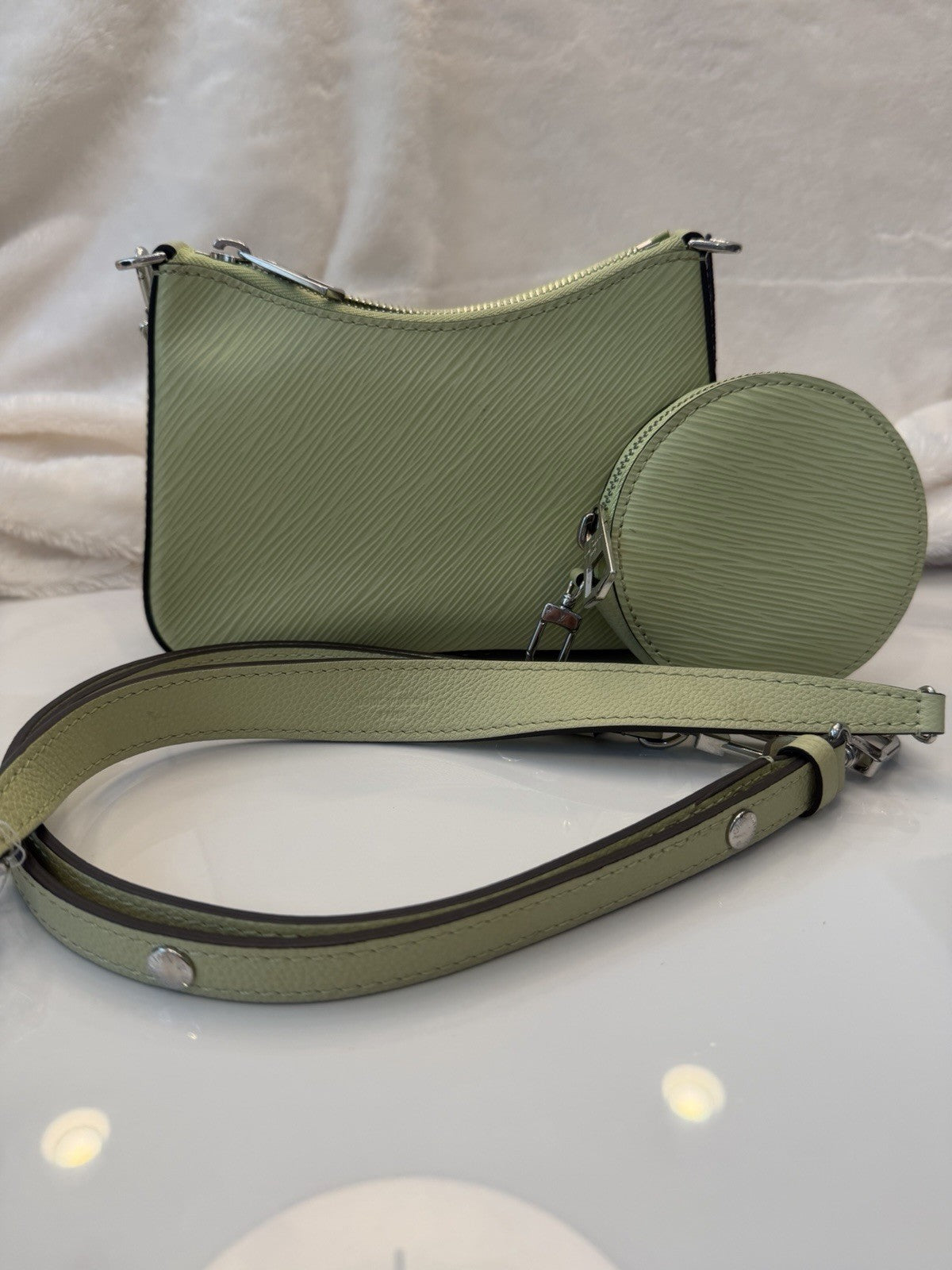 Louis Vuitton Marellini Leather Shoulder Bag - Lime Green