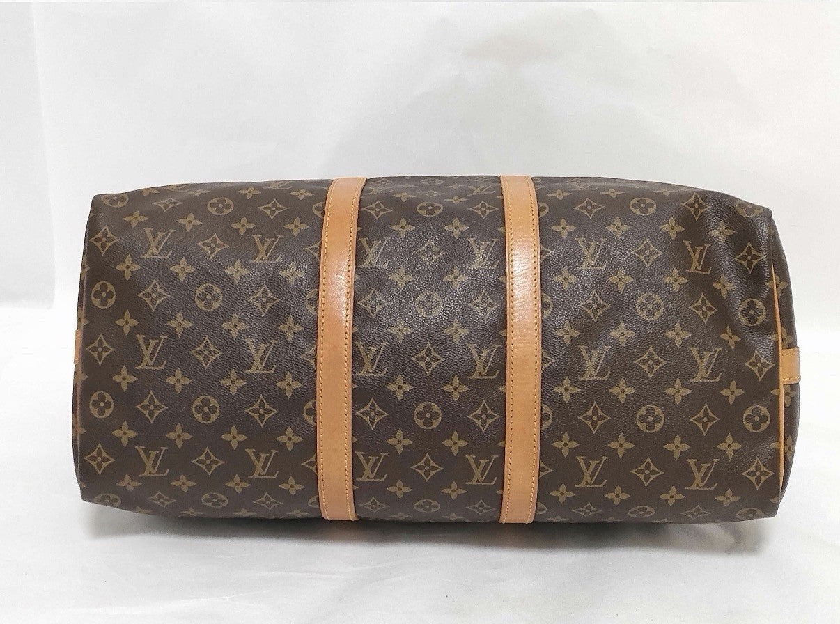 Authentic Louis Vuitton Keepall Bandouliere 50 Monogram Travel Duffle w/Lock Key