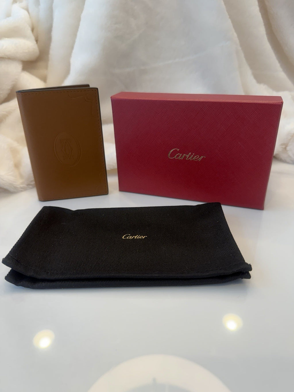 Cartier Card holder must wallet Beige