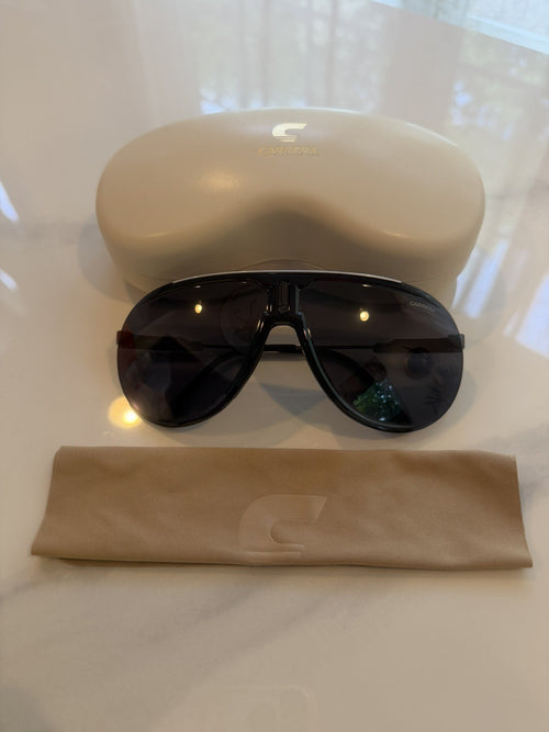 Carrera Speedchampion 8072K Shield Sunglasses Black Gray Lens with Case Pre-Owned